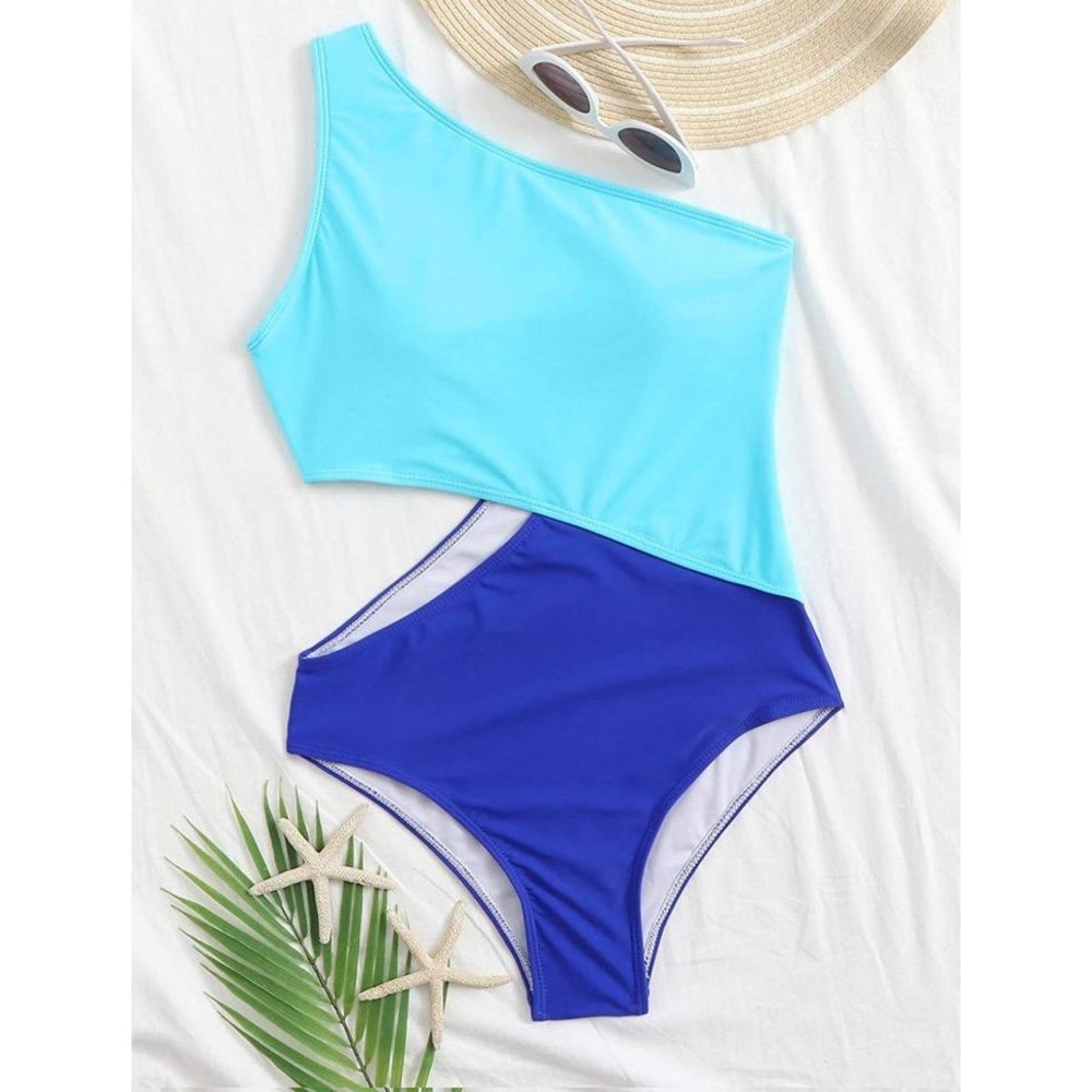 NEW Women's One Shoulder Cutout Monokini One Piece‎ Swimsuit, Medium